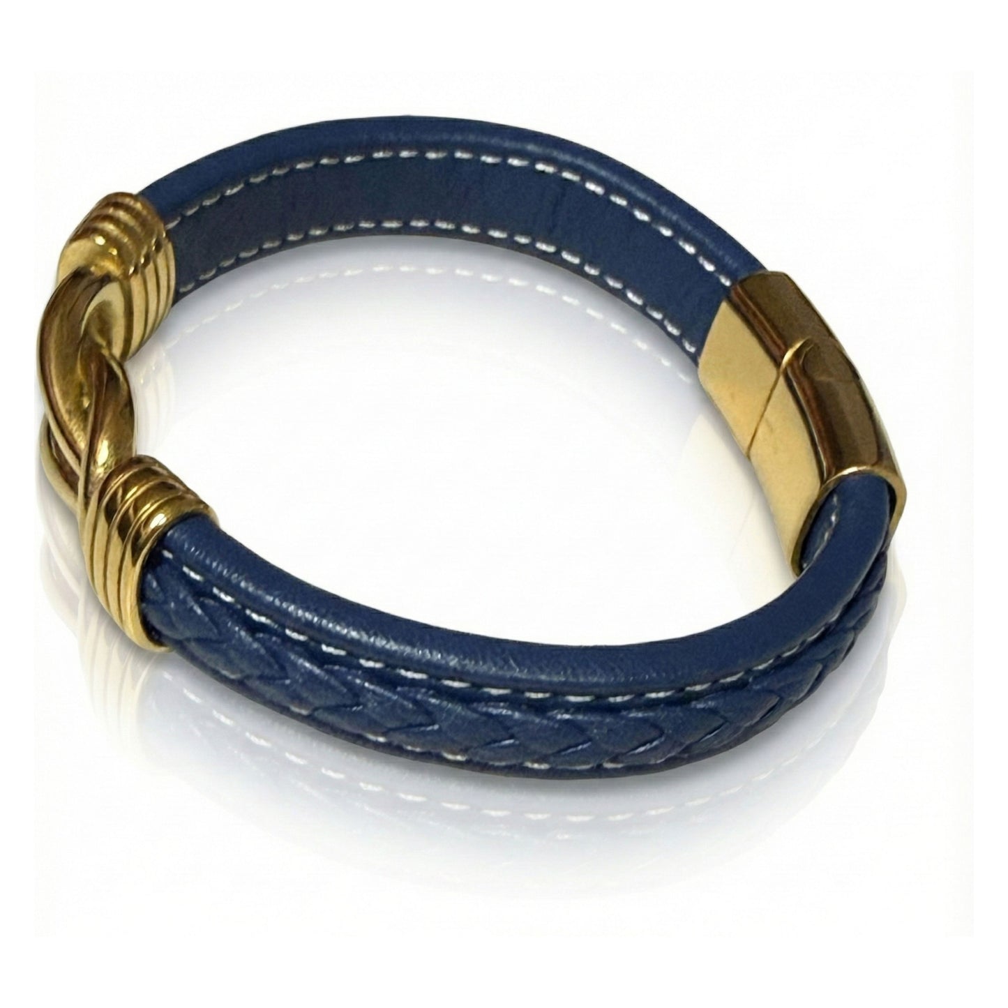Luxury Braided Leather Bracelet with Gold-Plated Infinity Knot Clasp
