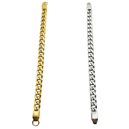 Classic Cuban Curb Bracelet - Gold & Silver Set