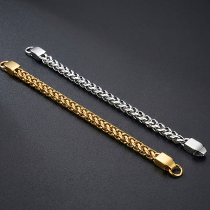 Premium Wheat Chain Bracelet Set – Duo Gold & Silver Finish