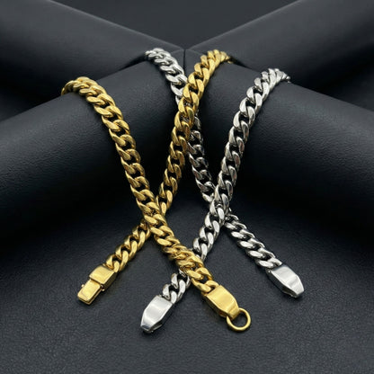 Classic Cuban Curb Bracelet - Gold & Silver Set